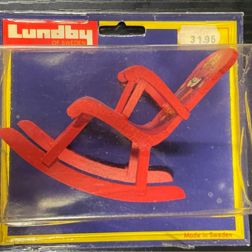 NEW - Vintage Lundby Of Sweden Dollhouse Rocking Chair